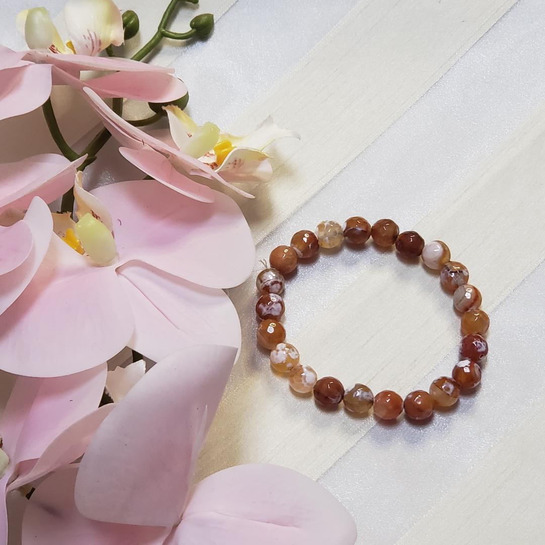 Faceted Red Fire Agate Bracelet