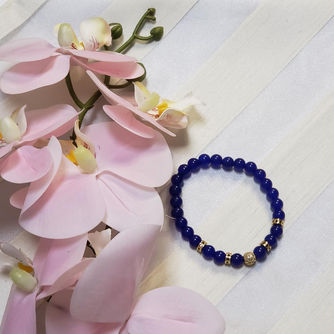 Lapis Lazuli with King Crown spacers Bracelet